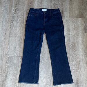 Parker smith ankle dark denim blue wash jeans size 6 28 frayed hem